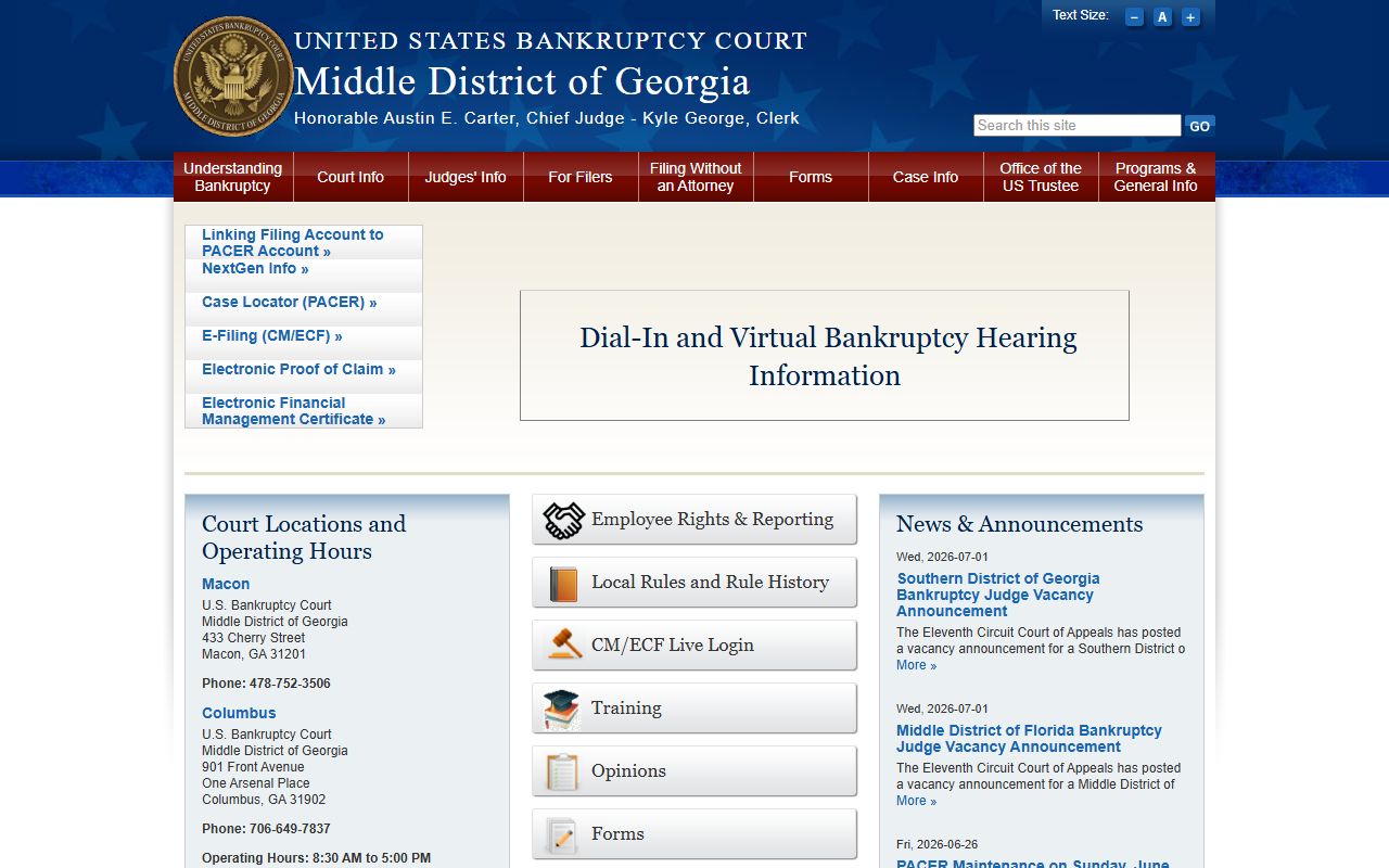 Washington County court records Middle District bankruptcy court
