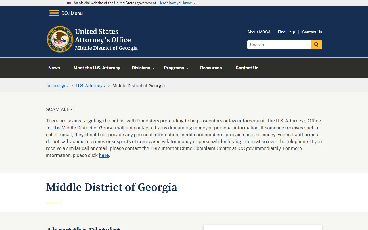 Washington County criminal court records U.S. Attorney Middle District of Georgia
