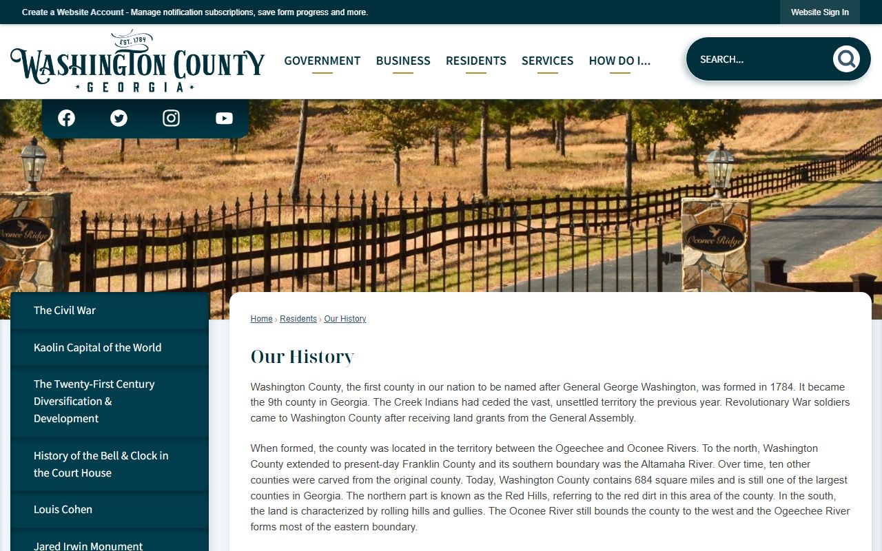 Washington County court records courthouse history and local context